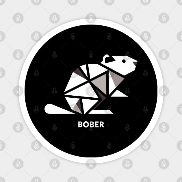 Funny Polish Internet Meme Bobr Bober Kurwa Geometric Beaver Art Magnet by TenchiMasaki